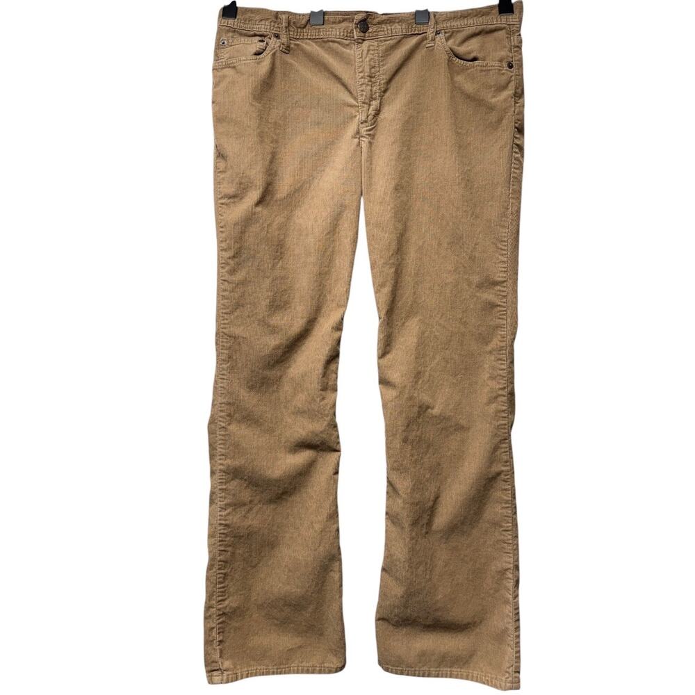 J Crew Size 12 R Tan Bootcut Corduroy Pants Straight Fit Mid Rise Vintage Y2K